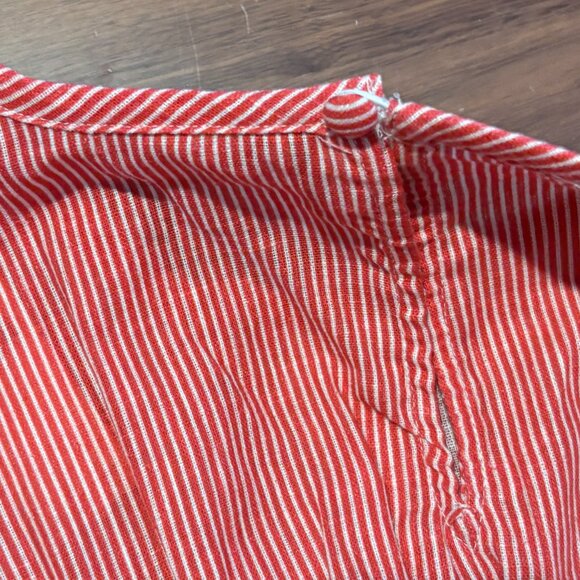 NWT - Anthropologie Short-Sleeve Smocked Linen Top - Raspberry - Picture 6 of 7